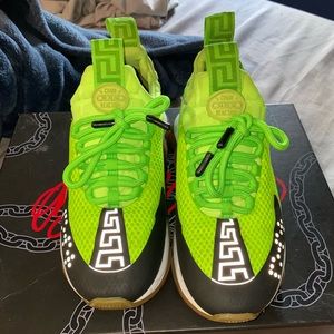 VERSACE LIME GREEN CHAIN REACTION SNEAKERS